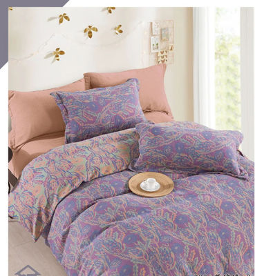 100% ล้าง สีขัดผ้าใบผ้าห่ม สีผิวขัดผ้า European Jacquard Duvet Cover Sheet