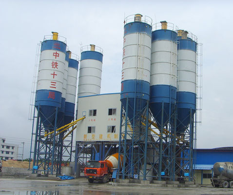 โรงงานผลิตคอนกรีตขนาดสูง HZS60 60M3H 110kw โรงงานคอนกรีตชุด โรงงานคอนกรีตกลางพาณิชย์ที่มีเครื่องผสม