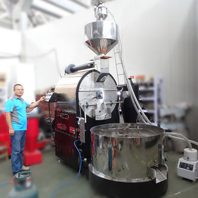 เครื่องปิ้งกาแฟอุตสาหกรรมสําหรับโรงงาน ใช้เครื่องปิ้งกาแฟ 50kg 60kg ด้วยการควบคุม PLC