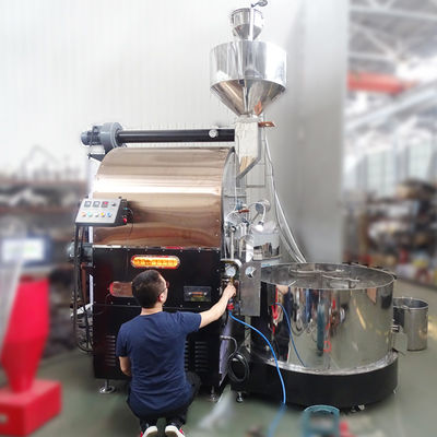 เครื่องปิ้งกาแฟอุตสาหกรรมสําหรับโรงงาน ใช้เครื่องปิ้งกาแฟ 50kg 60kg ด้วยการควบคุม PLC