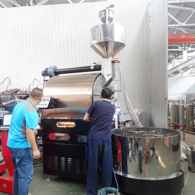 เครื่องปิ้งกาแฟอุตสาหกรรมสําหรับโรงงาน ใช้เครื่องปิ้งกาแฟ 50kg 60kg ด้วยการควบคุม PLC