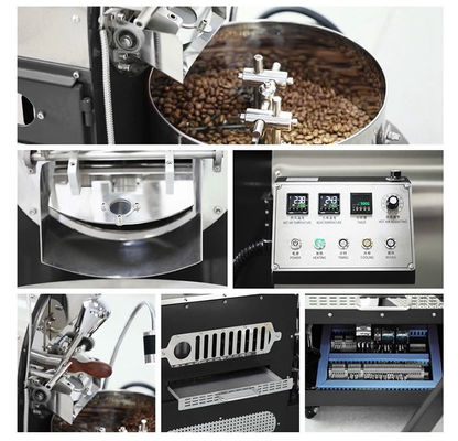 การออกแบบใหม่ CE Certificate เครื่องต้มกาแฟ 10kg 12kg เครื่องต้มกาแฟอุตสาหกรรมอัตโนมัติ