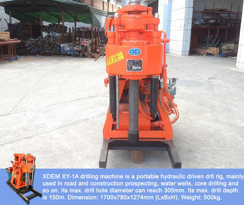 XY-1A-4H พกพา เครื่องเจาะสํารวจธรณีวิทยา 150m เครื่องเจาะหินแบบไฮดรอลิก เครื่องเจาะหินแบบไฮดรอลิก เครื่องเจาะหินแบบไดเซลเครื่องยนต์บูรณาการ ปั๊มดินสําหรับการสํารวจการก่อสร้างภูเขาและราบ